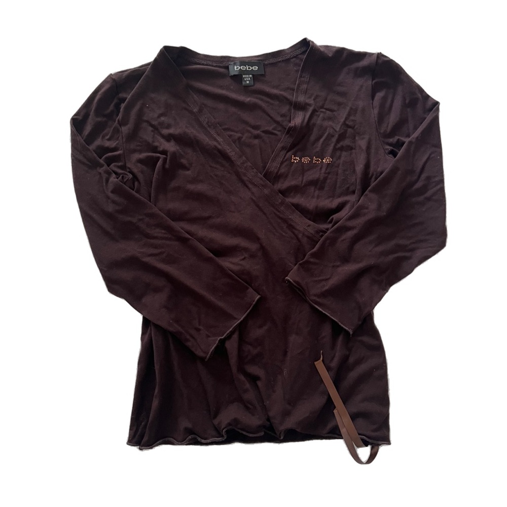 Vintage brown Bebe wrap top